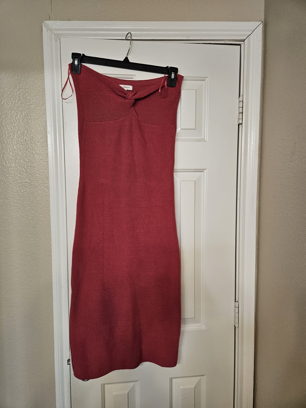 Source Unknown Strapless Twist Knit Dress - Deep Rose